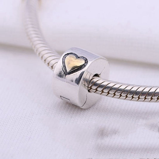 925 silver bracelet heart-shaped color separation buckle null