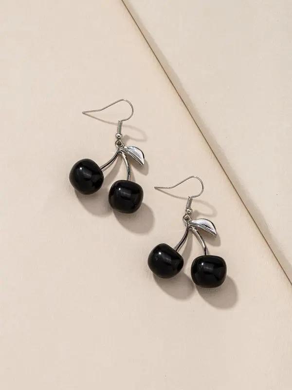 1 Pair Cherry Design Drop Earrings, Daily Use