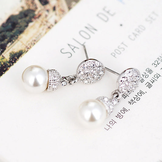 Crystal Pearl Drop Earrings null