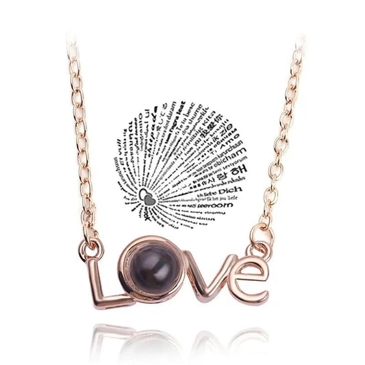 Projection Necklace 100 Languages I Love You Pendant Necklaces