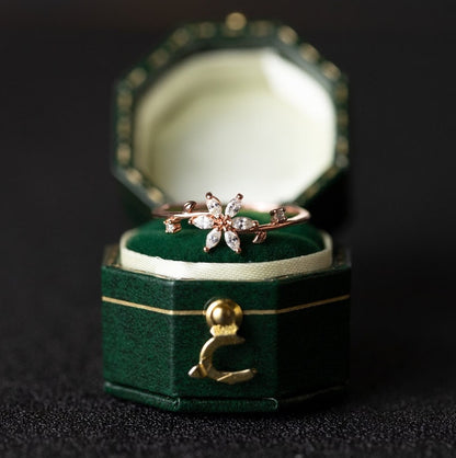 Floral Wedding Band For Women 18K 14K Gold S925 Silver Diamond Ring Curren