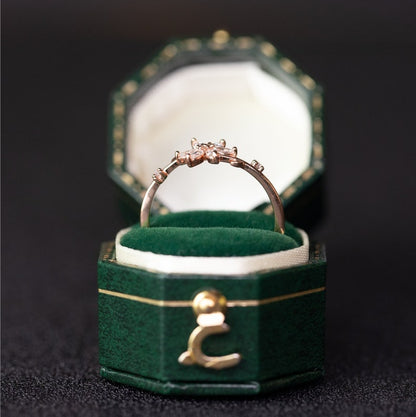 Floral Wedding Band For Women 18K 14K Gold S925 Silver Diamond Ring Curren