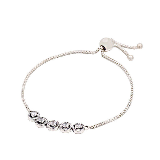 Round zircon silver bracelet Curren