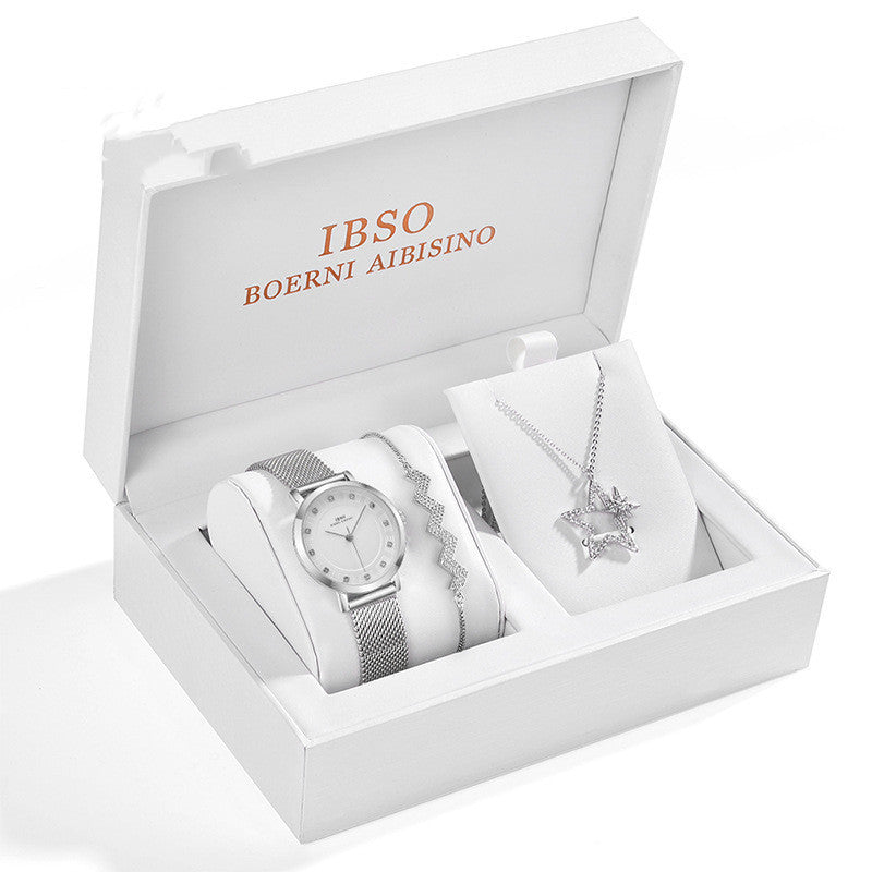 Temperament Wild Five-pointed Star Necklace Bracelet Ladies Digital Watch Curren