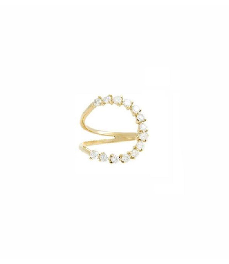 Gradient Crescent Pearl Ring Curren