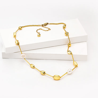 Personality Retro Brass Gold-plated Collarbone Necklace Curren