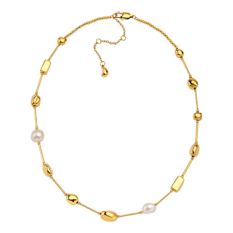 Personality Retro Brass Gold-plated Collarbone Necklace Curren