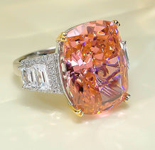 Silver High Carbon Diamond Ice Crushing Cut Fat Ring Curren