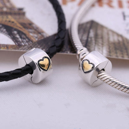 925 silver bracelet heart-shaped color separation buckle null