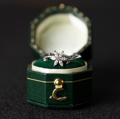 Floral Wedding Band For Women 18K 14K Gold S925 Silver Diamond Ring Curren