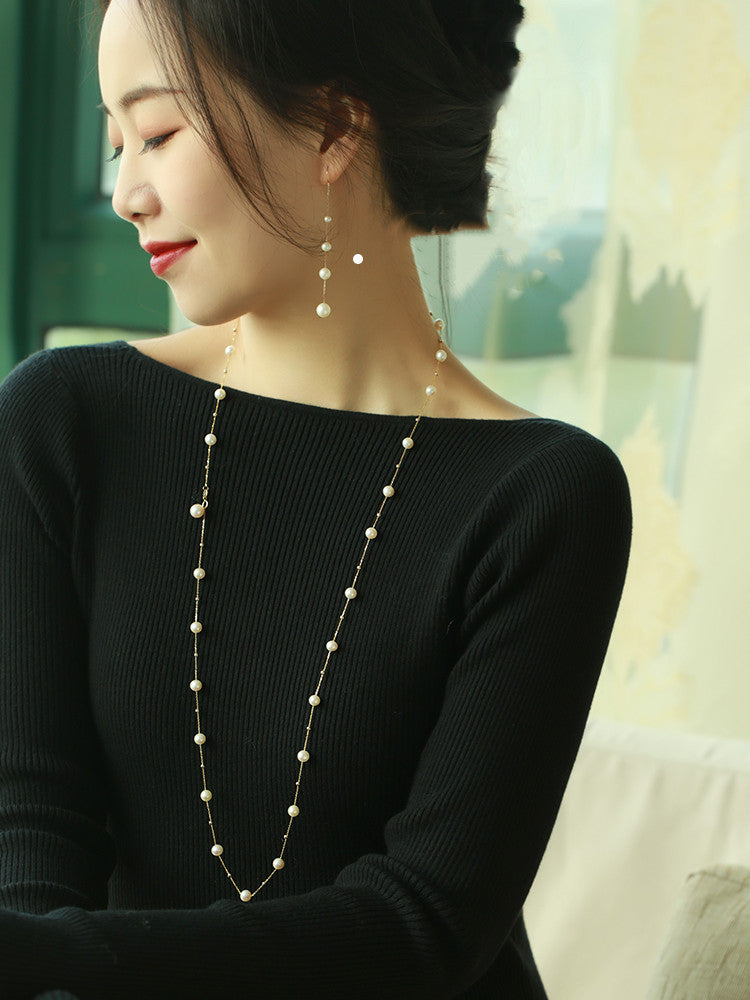 5.5-7.5mm Freshwater Pearl Gypsophila Necklace Curren