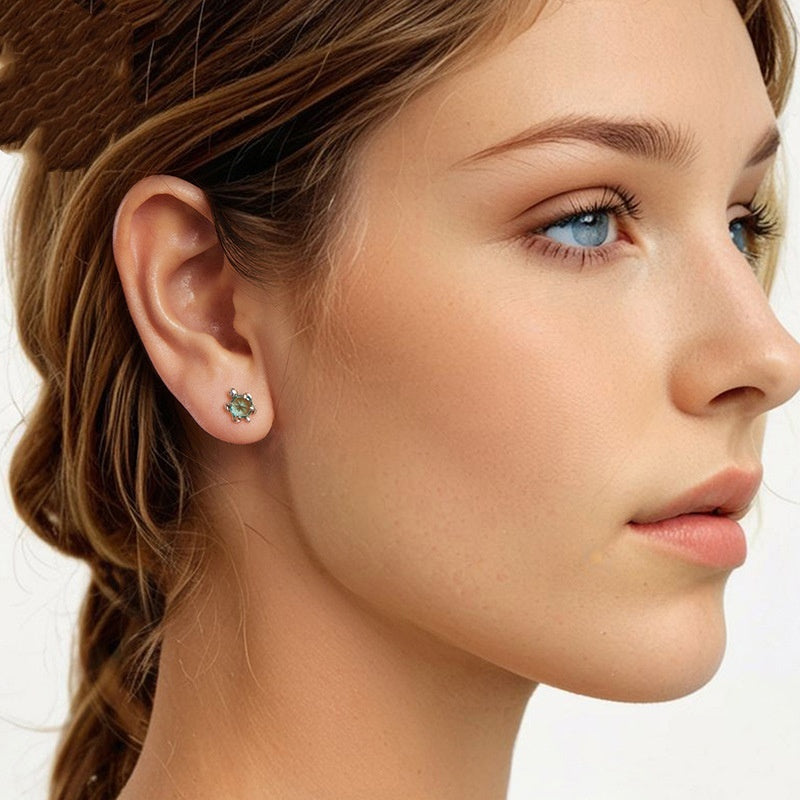 S925 Sterling Silver Turtle Ear Stud And Ring Curren