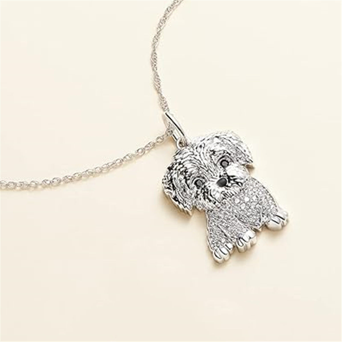 Eco-friendly Zinc Alloy Die Casting Puppy Pendant Necklace Curren