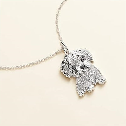 Eco-friendly Zinc Alloy Die Casting Puppy Pendant Necklace Curren