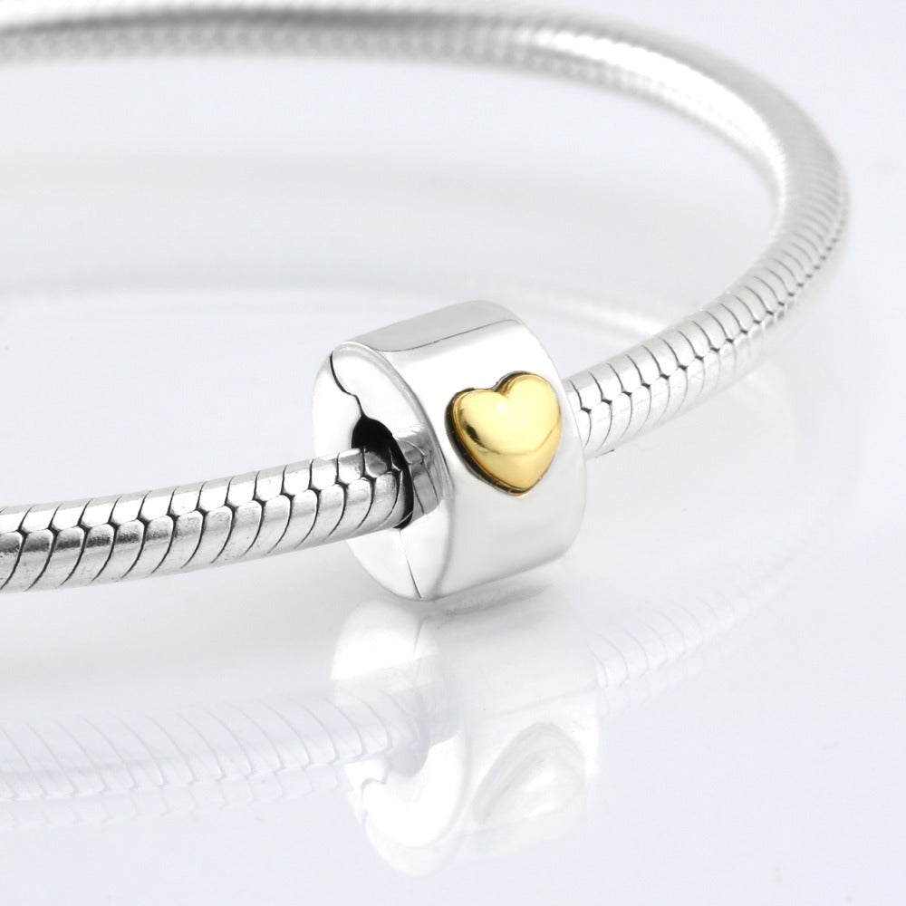 925 silver bracelet heart-shaped color separation buckle null