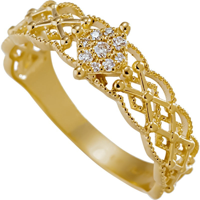 Pure 18K Jinrege Light Luxury Wide Version Fashion Ring Curren