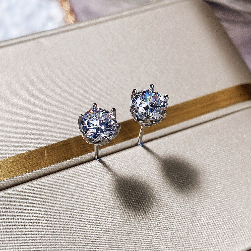 Six Prong Single Drill Zircon Stud Curren