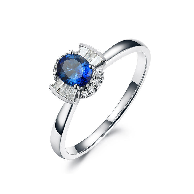 Jewelry 18k Gold Natural Sapphire Women's Ring Curren
