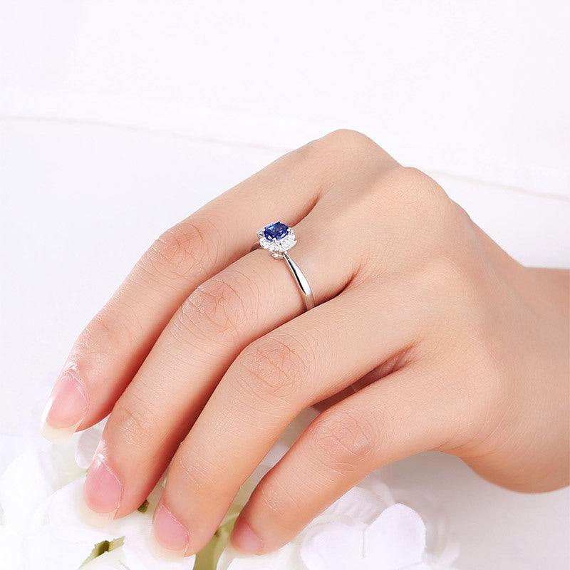 Jewelry 18k Gold Natural Sapphire Women's Ring Curren