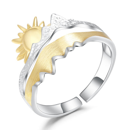 Nature Wind Sun Sunrise Premium Designer Adjustable Ring Curren