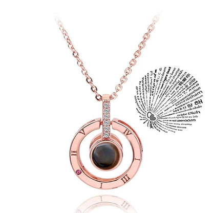 Projection Necklace 100 Languages I Love You Pendant Necklaces