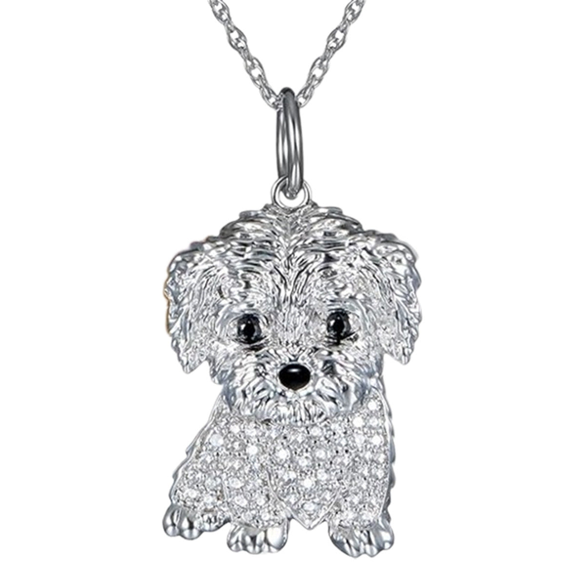 Eco-friendly Zinc Alloy Die Casting Puppy Pendant Necklace Curren