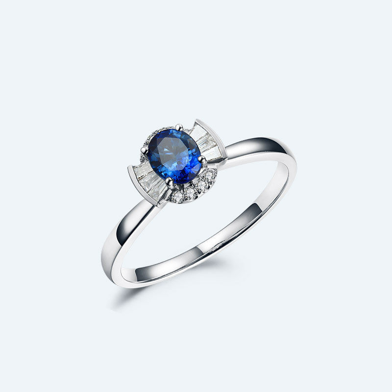 Jewelry 18k Gold Natural Sapphire Women's Ring Curren