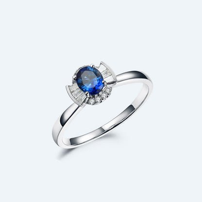 Jewelry 18k Gold Natural Sapphire Women's Ring Curren