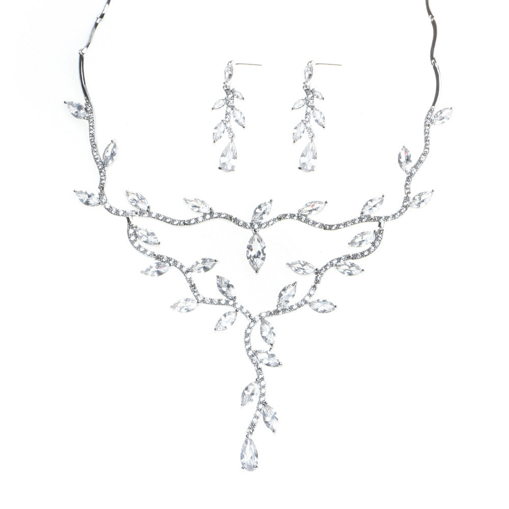 Zircon Necklace Bride Set In Europe And America Curren