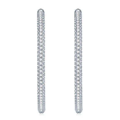 S925 Silver Fading Mosang Stone Earrings Curren