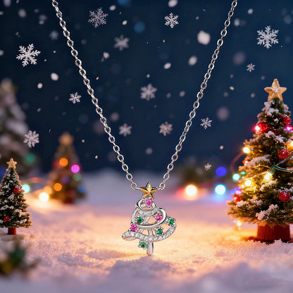 Two-tone Skirt Line Christmas Tree Necklace Curren