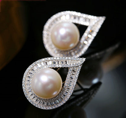 Large Grain Freshwater Pearl Stud Earrings Curren