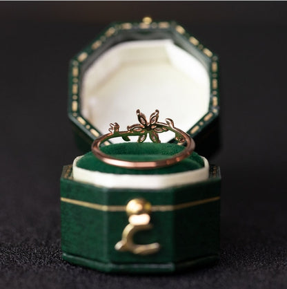 Floral Wedding Band For Women 18K 14K Gold S925 Silver Diamond Ring Curren