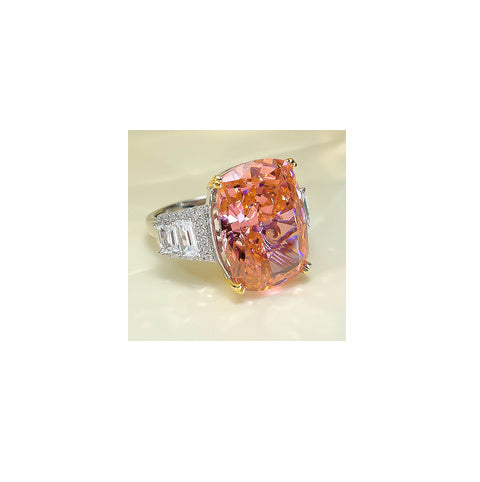 Silver High Carbon Diamond Ice Crushing Cut Fat Ring Curren