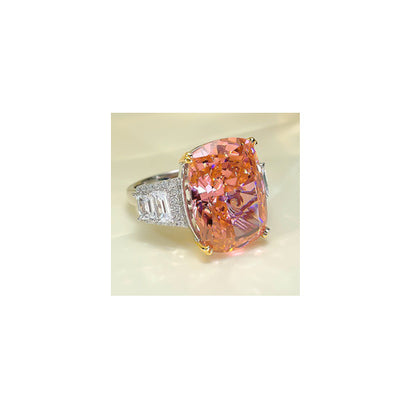 Silver High Carbon Diamond Ice Crushing Cut Fat Ring Curren