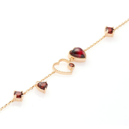 Ladies New Red Pomegranate Heart Bracelet Curren