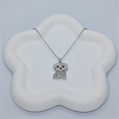 Eco-friendly Zinc Alloy Die Casting Puppy Pendant Necklace Curren