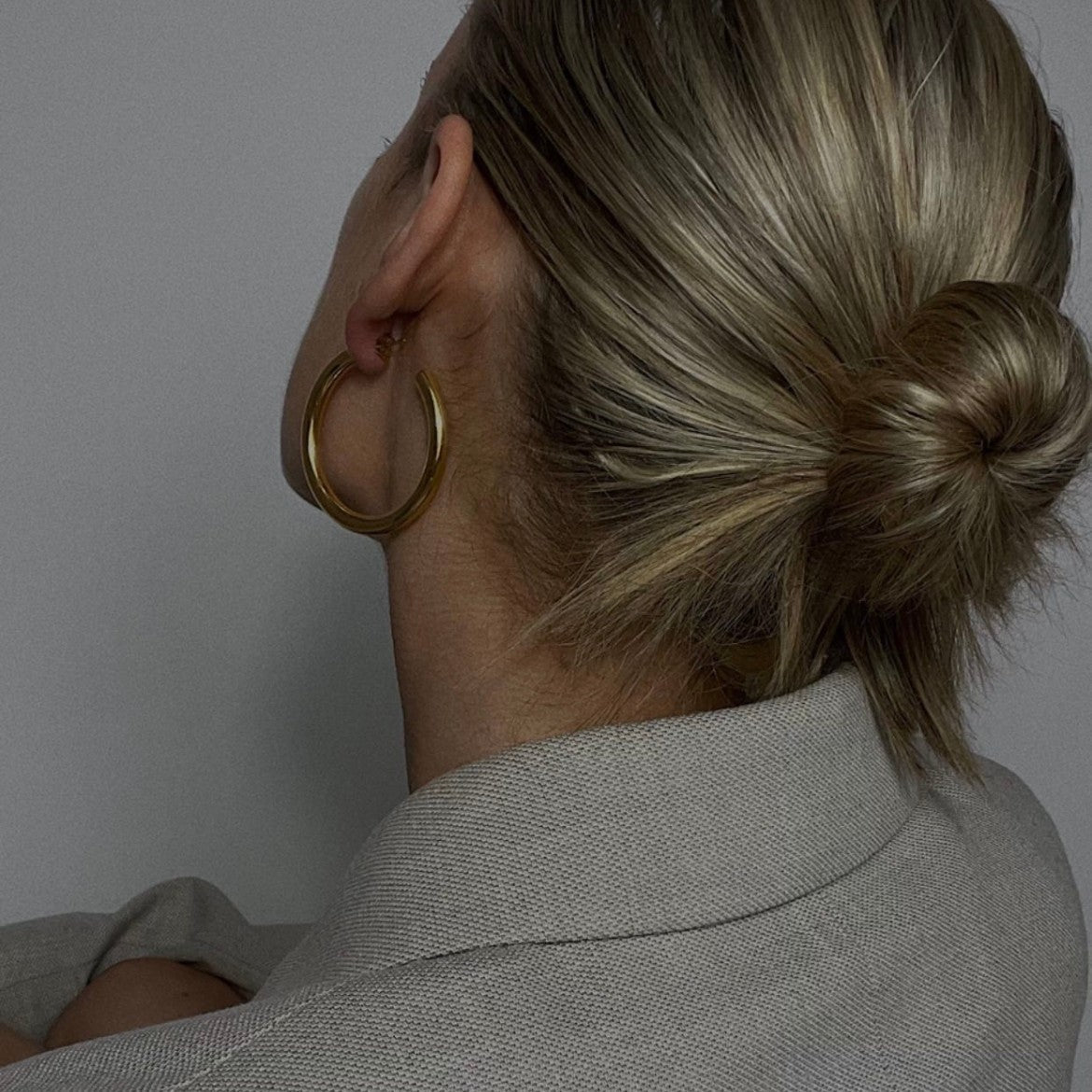 European And American Copper-plated Gold Thick Hoop Earrings Curren