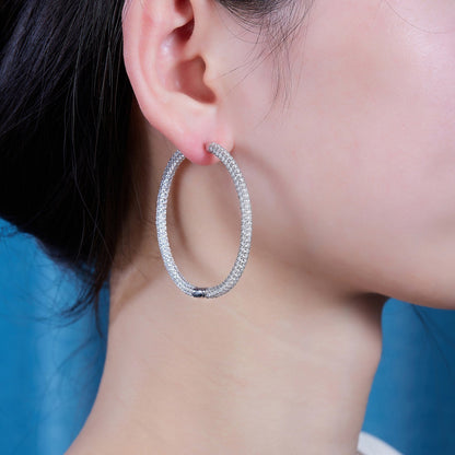 S925 Silver Fading Mosang Stone Earrings Curren