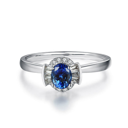 Jewelry 18k Gold Natural Sapphire Women's Ring Curren