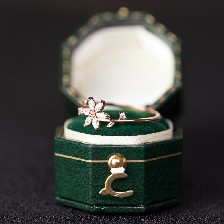 Floral Wedding Band For Women 18K 14K Gold S925 Silver Diamond Ring Curren