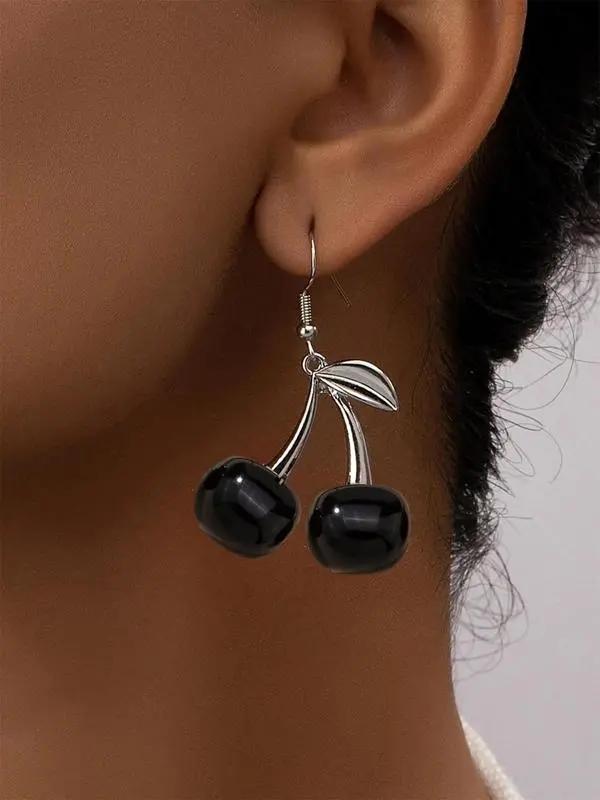 1 Pair Cherry Design Drop Earrings,  Daily Use