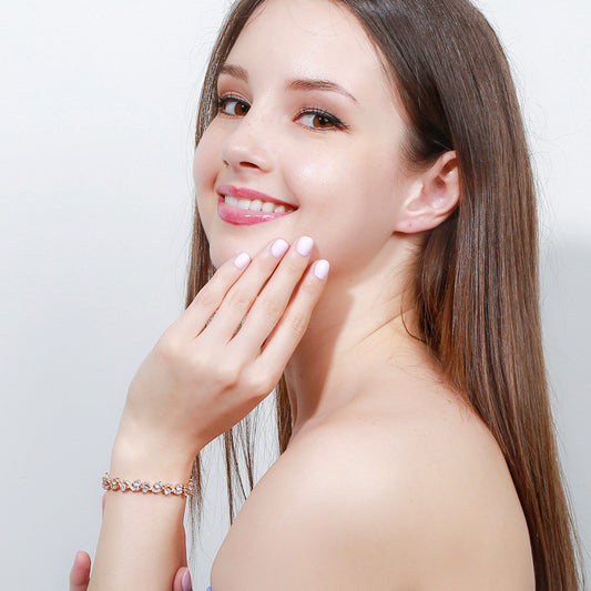 Eco-friendly Copper Plating Gold Zircon Exquisite Bracelet Curren