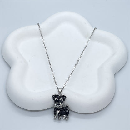 Cute Cartoon Schnauzer Exquisite Eco-friendly Zinc Alloy Die Casting Necklace Curren