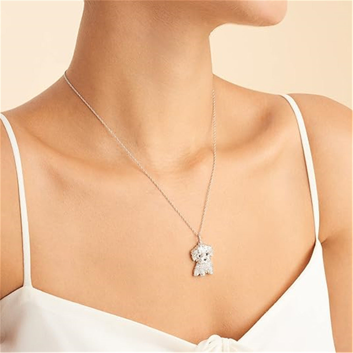Eco-friendly Zinc Alloy Die Casting Puppy Pendant Necklace Curren