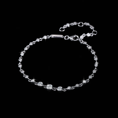 18 Gold Plated Diamond S925 Sterling Silver Bracelet Curren