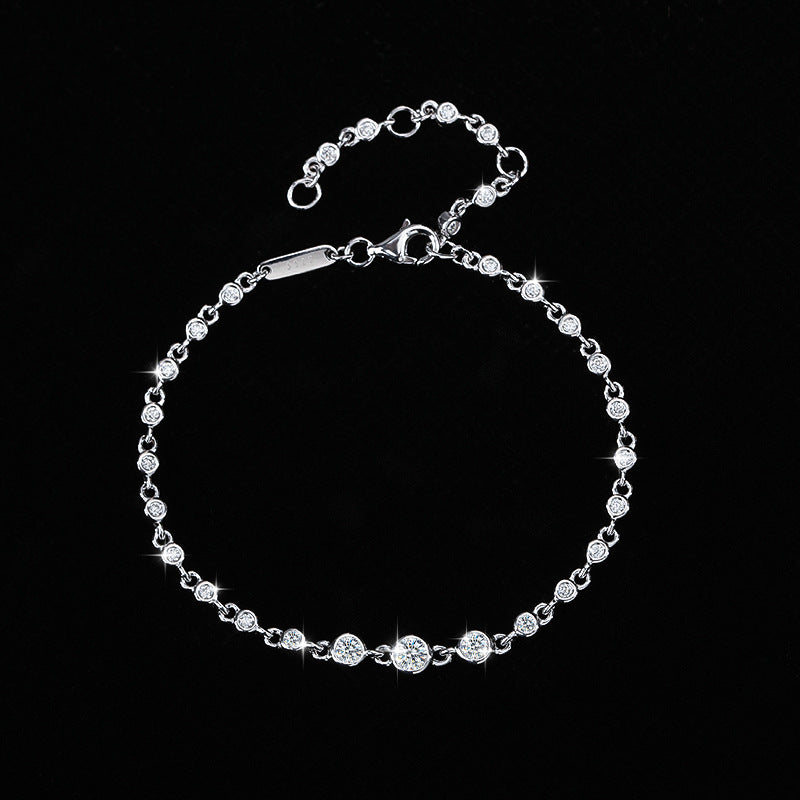 18 Gold Plated Diamond S925 Sterling Silver Bracelet Curren