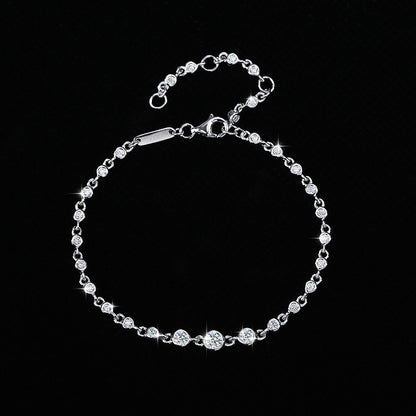 18 Gold Plated Diamond S925 Sterling Silver Bracelet Curren
