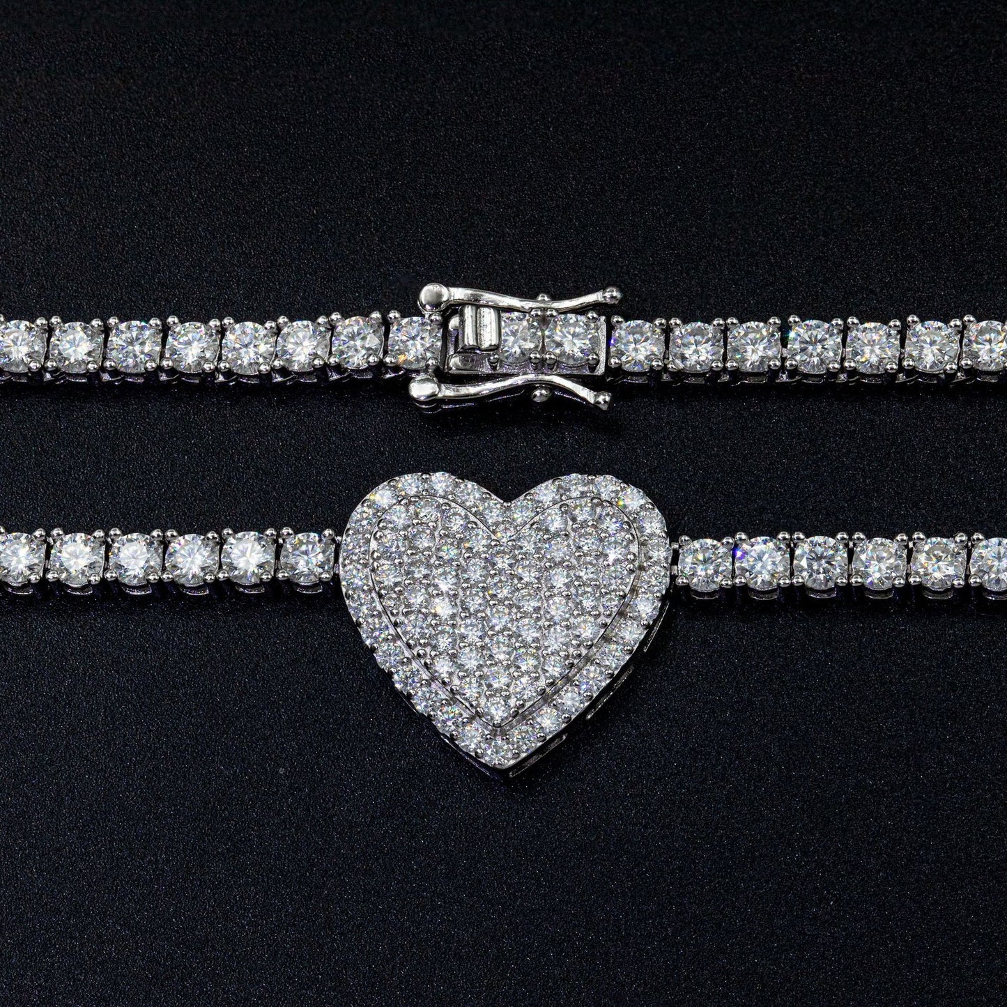 925 Silver Set Moissani Hip-hop Personalized Rose Necklace Curren