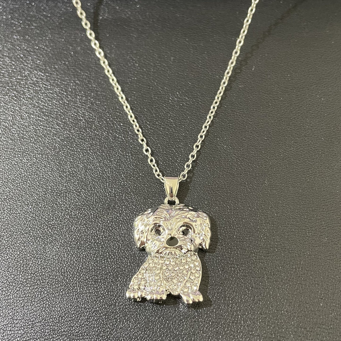 Eco-friendly Zinc Alloy Die Casting Puppy Pendant Necklace Curren